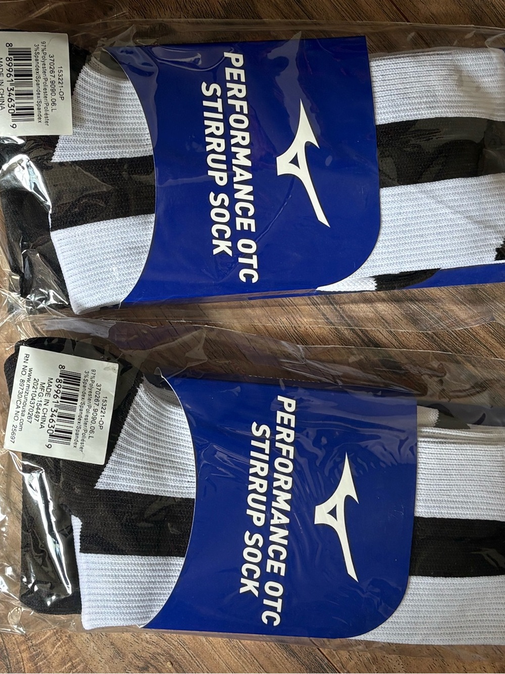 Mizuno Black and White Performance OTC Stirrup Socks - Pair- softball